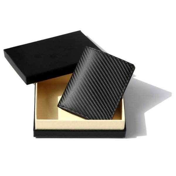 Carbon Fiber Pocket Coin Purse PU Card Holder Business Wallet Multifunctional Vertical Bifold Bag