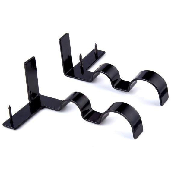 Double Curtain Rod Holders Brackets for Window Bedroom Home Decoration Party Occasion