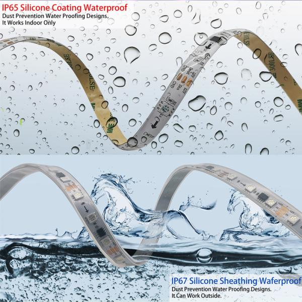 Ws2811 IC 5050 Warm White LED Strip , Flowing Single Colour LED Light OEM