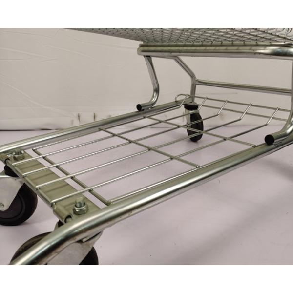 Galvanized American Type Grocery Shopping Trolley 210L Metal Shopping Cart