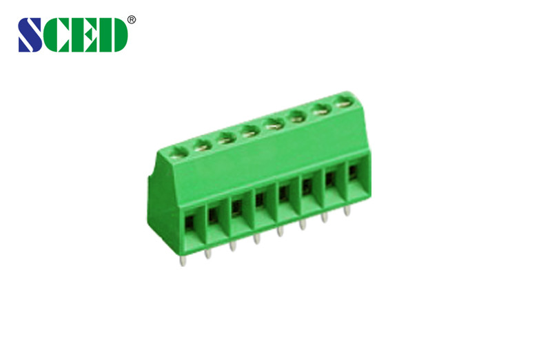 Quality 2.54mm PCB Terminal Blocks Screw Clamp Connection Nickel Plated 125v 6amp for sale