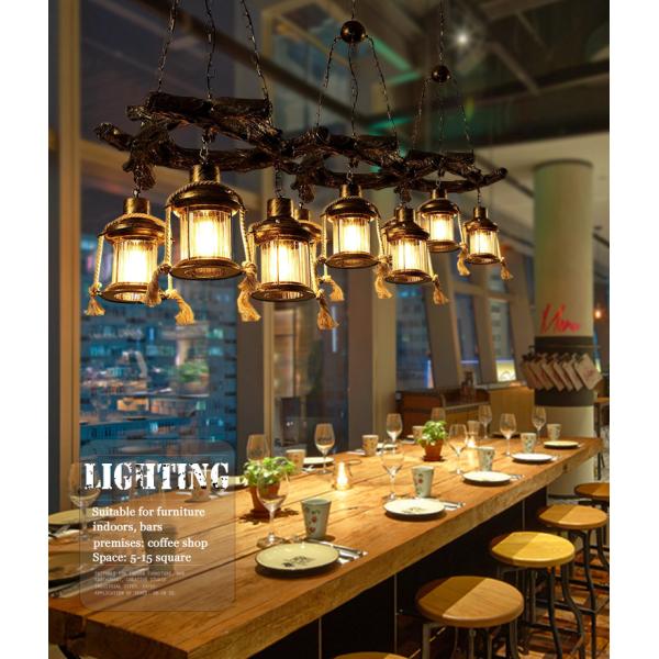 American Chandelier Loft Retro Industrial Cafe Bar Restaurant Bar Lighting Clothing Store Wooden chandelier(WH-VP-230)