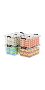 Plastic Storage Bins, Storage Box, 6 Pack, Tote Organizing Container With Durable Lids And Secure Latching Buckles