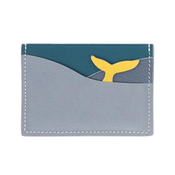 Customizable Small Slim Leather Cardholder with RFID-Blocking Real Leather ID Holder