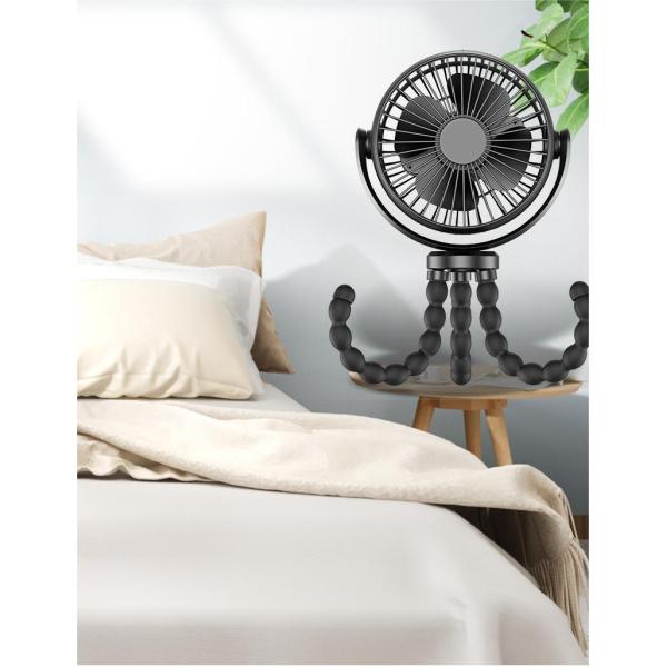 NO Remote Control Portable Outdoor Baby Stroller Rechargeable 5200mAh USB Octopus Fan