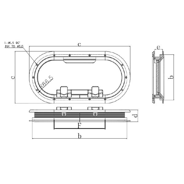 Marine Aluminium Boat Portlight with Acrylic Window product image