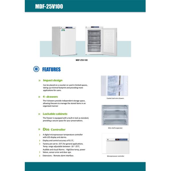 Portable 100L Minus 25 Degree Laboratory Freezer With Precision Temp Control
