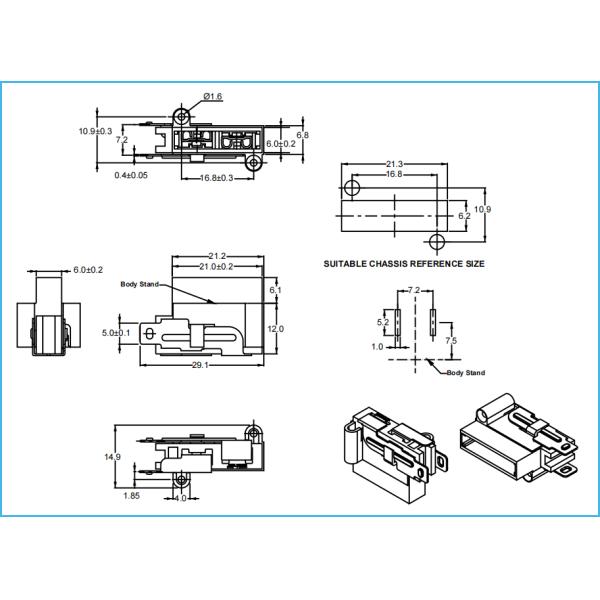 Nylon 32V Brass SL 703E Car Fuse Holder 0.4mm Blade Fuse Holder PCB Mount