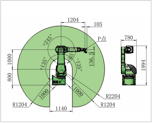 Painting Robot For Furniture Metal Hardware GR6100-2200 Payload 10kg Reach 2204mm