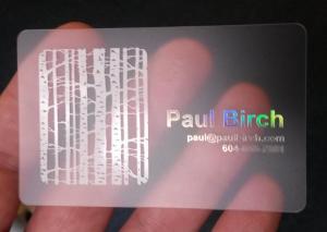 China Promotional Transparent Plastic Business Cards on sale