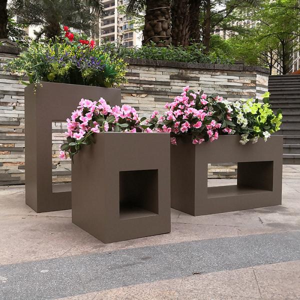 Large Rectangular Planter Metal Boxes Large Outdoor Garden Flower Pots Metal Boxes Large Outdoor Garden Flower Pots
