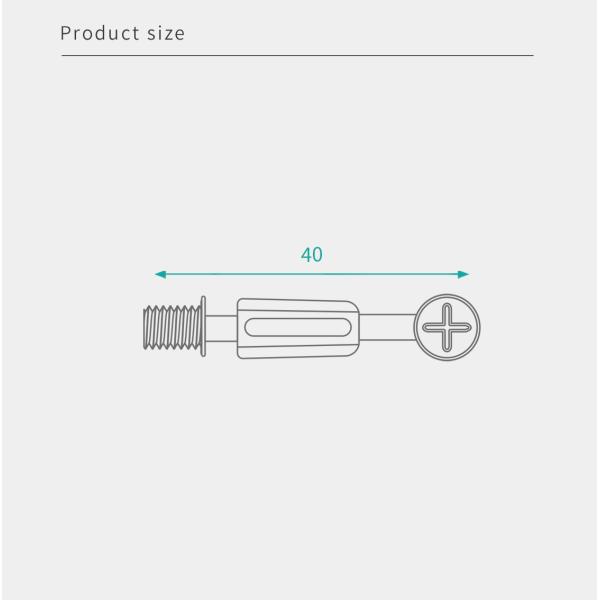 40mm Length Connector Cam And Bolt Cam Lock Bolt High Durability For Rta Furniture
