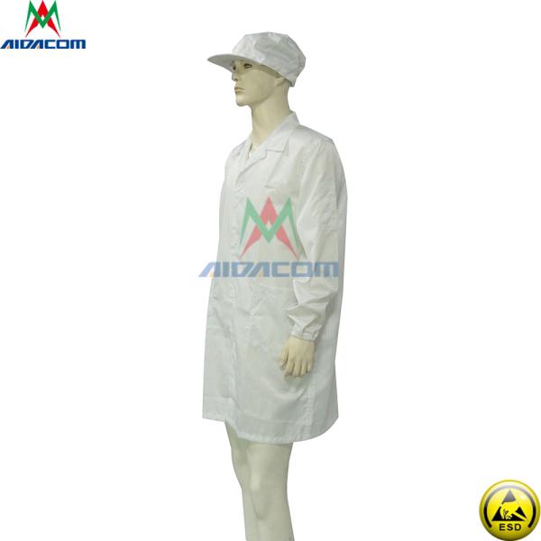 Anti Bacteria 10e9 Ohm 50 Washings ESD Smock With Hood