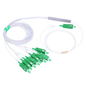 China Steel Tube 900um 1X8 PLC Splitter With SC/APC Fiber Connectors on sale