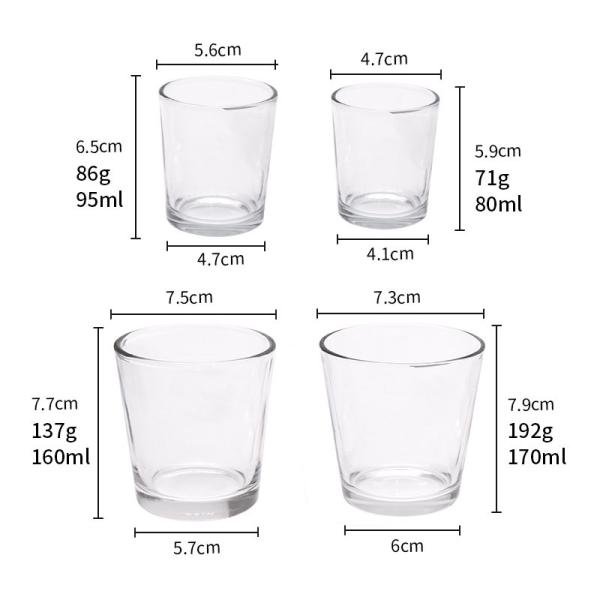 Screen Printing Round 80ml 95ml Glass Candle Cup