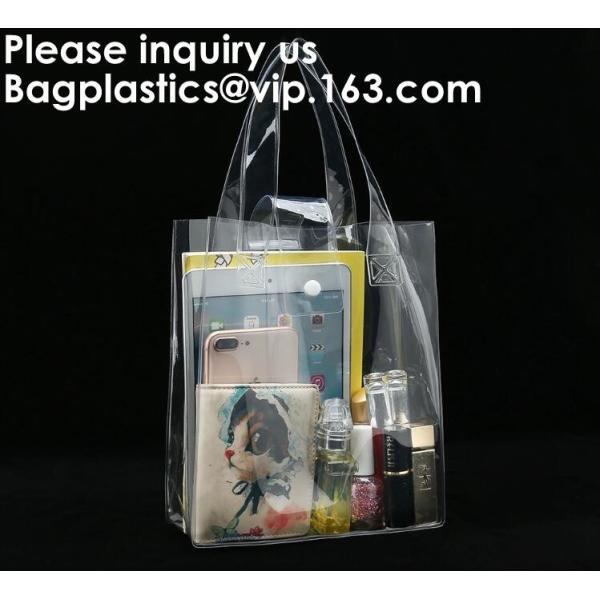 Transparent Makeup Bag Cosmetic Bag Pvc Tote Bag With Clear Handles And Plastic Buckle Closure, crossboady, shoulder