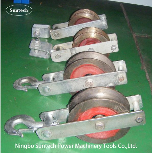 SHT Grounding Wire Stringing Blocks / 20KN Cast Steel Sheave Stringing Block