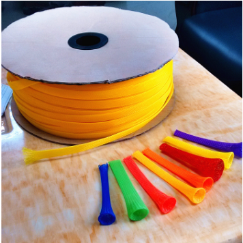 Automatic Telescopic 20mm Circular Braided Mesh Tube / Colored Round Snake Skin Mesh Protection Tube