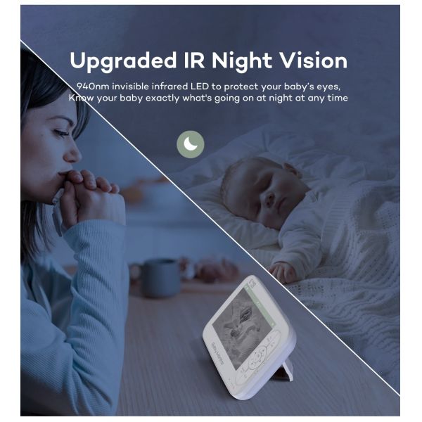5 Inch Wireless Baby Monitor with PTZ Camera and 2-Way Audio