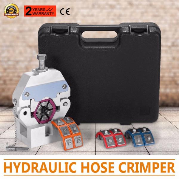 Handheld hydraulic hose crimping tool