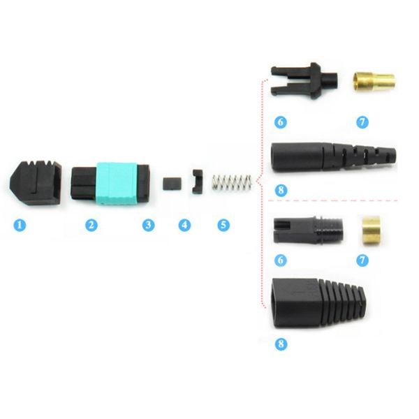 12 24 MPO Optical Connector / MPO Fiber Optic Connector Single Mode Types