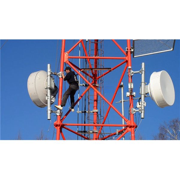 Self Supporting Hot-Dip Galvanized Digital Tv Receiver Cell Radio Telecom Wifi Antenna Triangular Steel Mast Tower