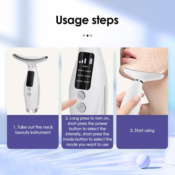 400mAh Neck Beauty Device 7 Modes 3 Intensities Neck Toning Device