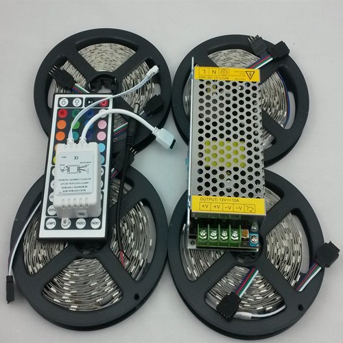 12V 24V 5050 300 leds 60 leds/m flexible led strip RGB with remote controller power supply