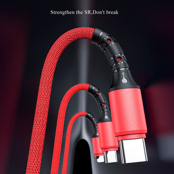 Fast Chargre OD 3mm Fabric Braided USB Cable 3 In 1 Promotional Gifts