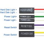 PC Case Computer Motherboard HDD Reset ATX Switch on off Power Cable with Led