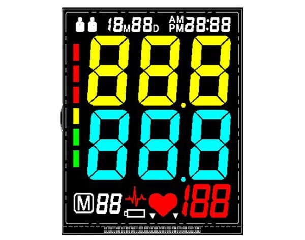 Digital 7 Segment Lcd Module , Transparent Va Lcd Module Screen For Sphygmomanom