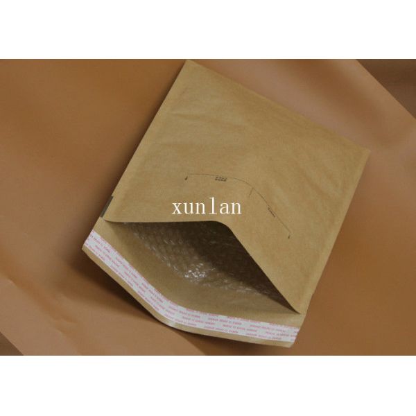 No Fading Kraft Paper Bubble Mailers PE Material With 2 Sealing Sides
