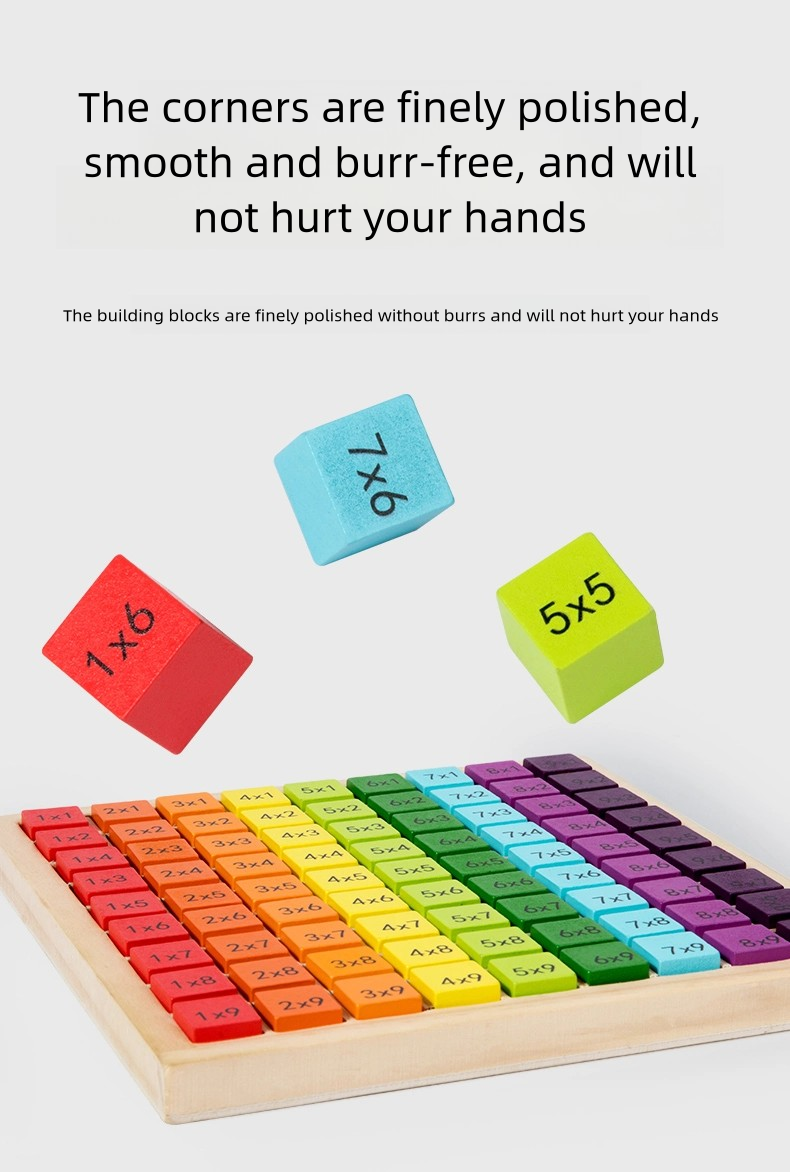 Montessori Educational 3d Jigsaw Puzzle Number Board 99 Multiplication Table Math Learning Board Games Toys for Kids Boys Girls