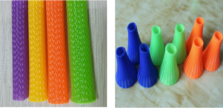 Automatic Telescopic 20mm Circular Braided Mesh Tube / Colored Round Snake Skin Mesh Protection Tube