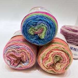 China Colorful Wool Acrylic Cotton Blended Hand Knitting Yarn For Crochet on sale