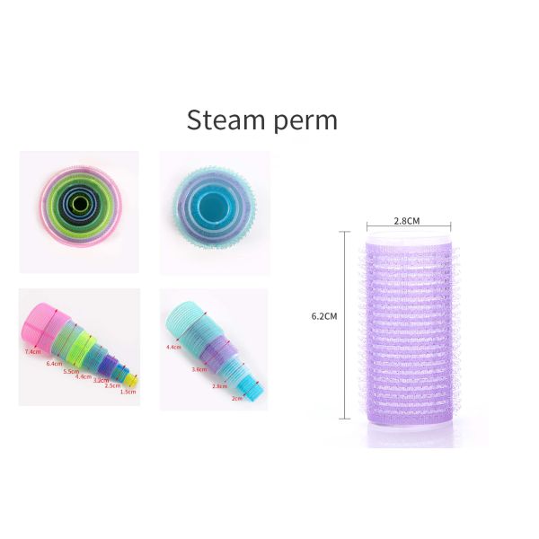 Self-Grip Plastic Hair Roller Volumizing Hook Hair Rollers Set Pink for Velcro Curlers for Short Medium Hair