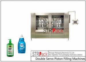 China Double Servo Piston Liquid Filling Machine For Liquid Products sauces, salad dressings, cosmetic products, liquid soaps, wholesale