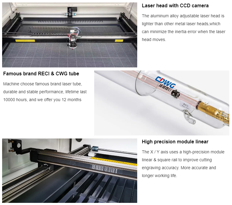 150W Double Head CO2 Laser Cutting And Engraving Machine Durable For Acrylic MDF Glass With 3D Feature For Retail Industries