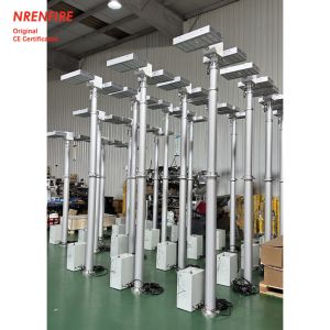 6m mobile pneumatic telescopic light mast tower for fire truck-pan tilt unit