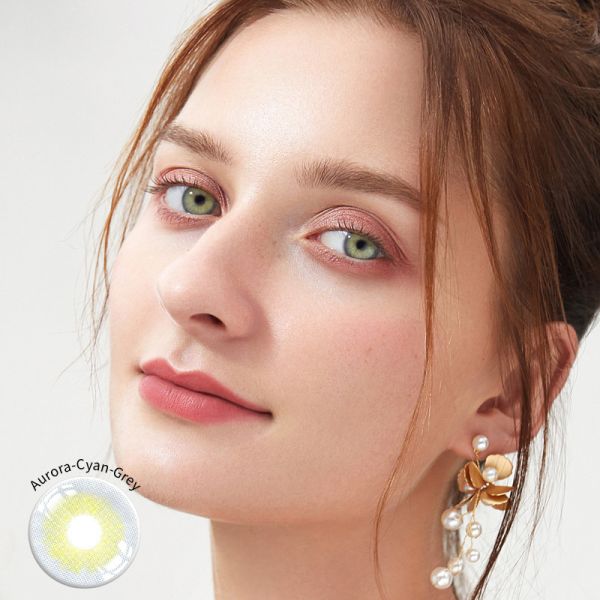 Daily Colored 14mm Contact Lens Contacts Cyan Grey Brown