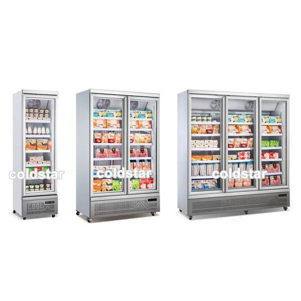 Automatic Defrost R290 Glass Door Display Refrigerator With Secop Compressor