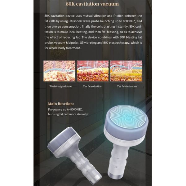 Portable 80k Cavitation Vacuum Rf Machine 7 In 1 For Body Contouring Fat Burning