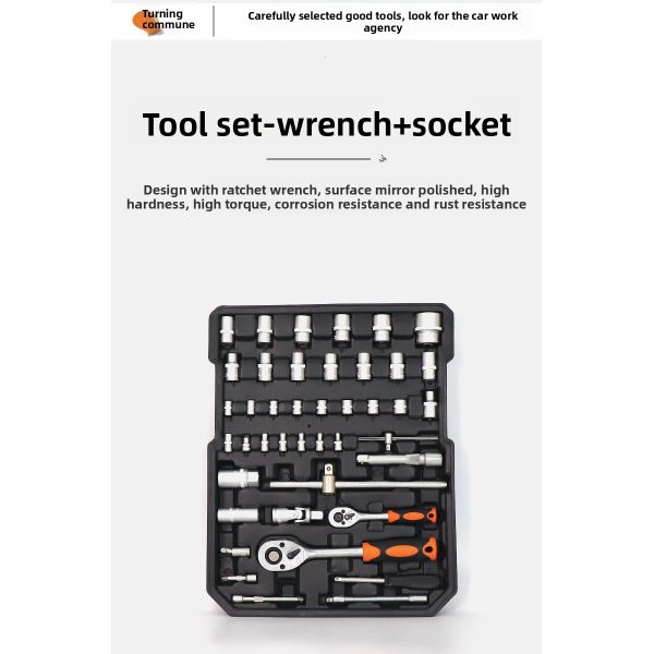 Buben 186-piece Household Car Repair Tools/industrial Maintenance Multi-function Hardware Tool Trolley case Combination Set Repa