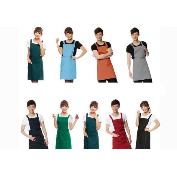 Custom Personalised Kitchen Cooking Aprons Colorful Embroidery With Twill Fabric