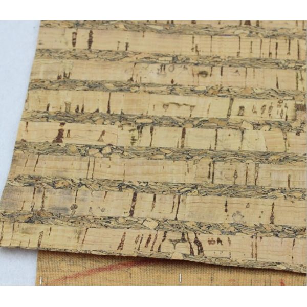 Factory Price 1.4m Width Square Texture Cork Fabric in Nature Color for Wallet Making