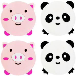 Natural Rubber Round Drink Coasters Modern Style Pattern Design