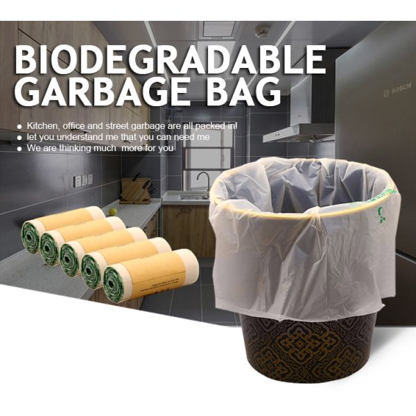 100% biodegradablet rash bags garbage bags cornstarch compostable bag