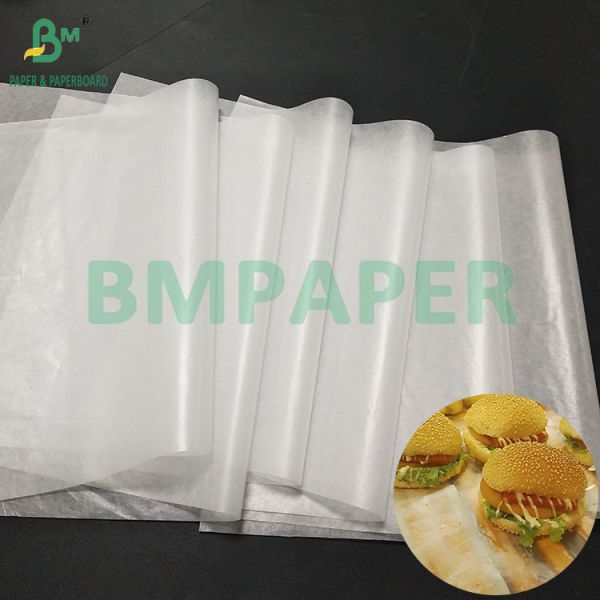 Quality 20gsm White Greaseproof Translucent Bread Mat Paper Wax Glossy Paper for sale