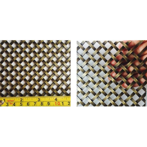 Antique Brass Plated Wire Mesh for Cabinets Door, Interior Woven Wire Fabric