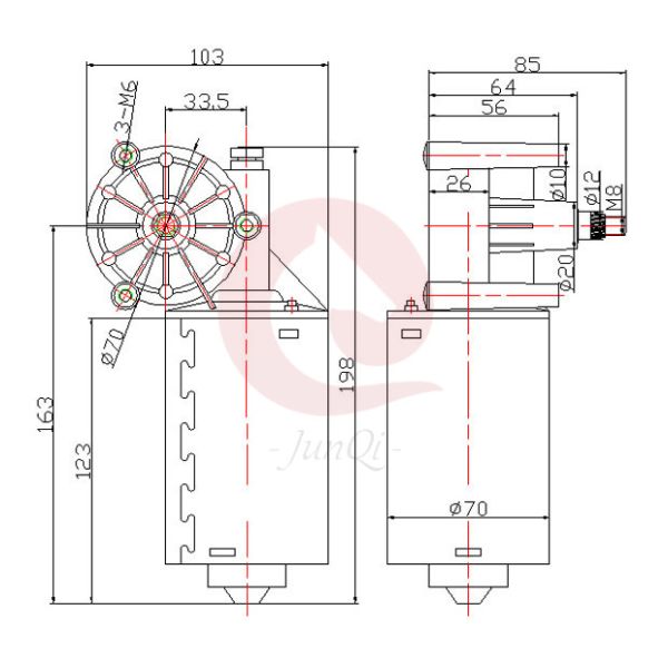 12V / 24V 60W Bus Windscreen Wiper Motor ZD1631L/ZD2631L Commercial Vehicle Parts